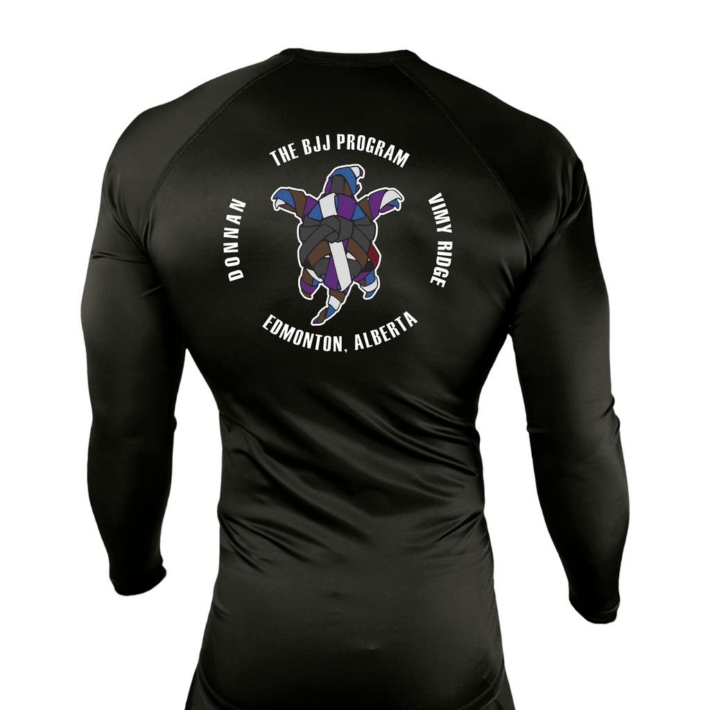 BJJ Program All Black Rash Guards Long Sleeves #8250 A