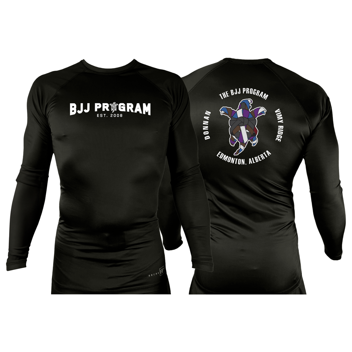 BJJ Program All Black Rash Guards Long Sleeves #8250 A