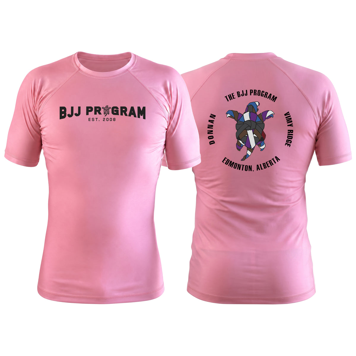 BJJ Program Pink Custom Rash Guards Short Sleeve #8250 A