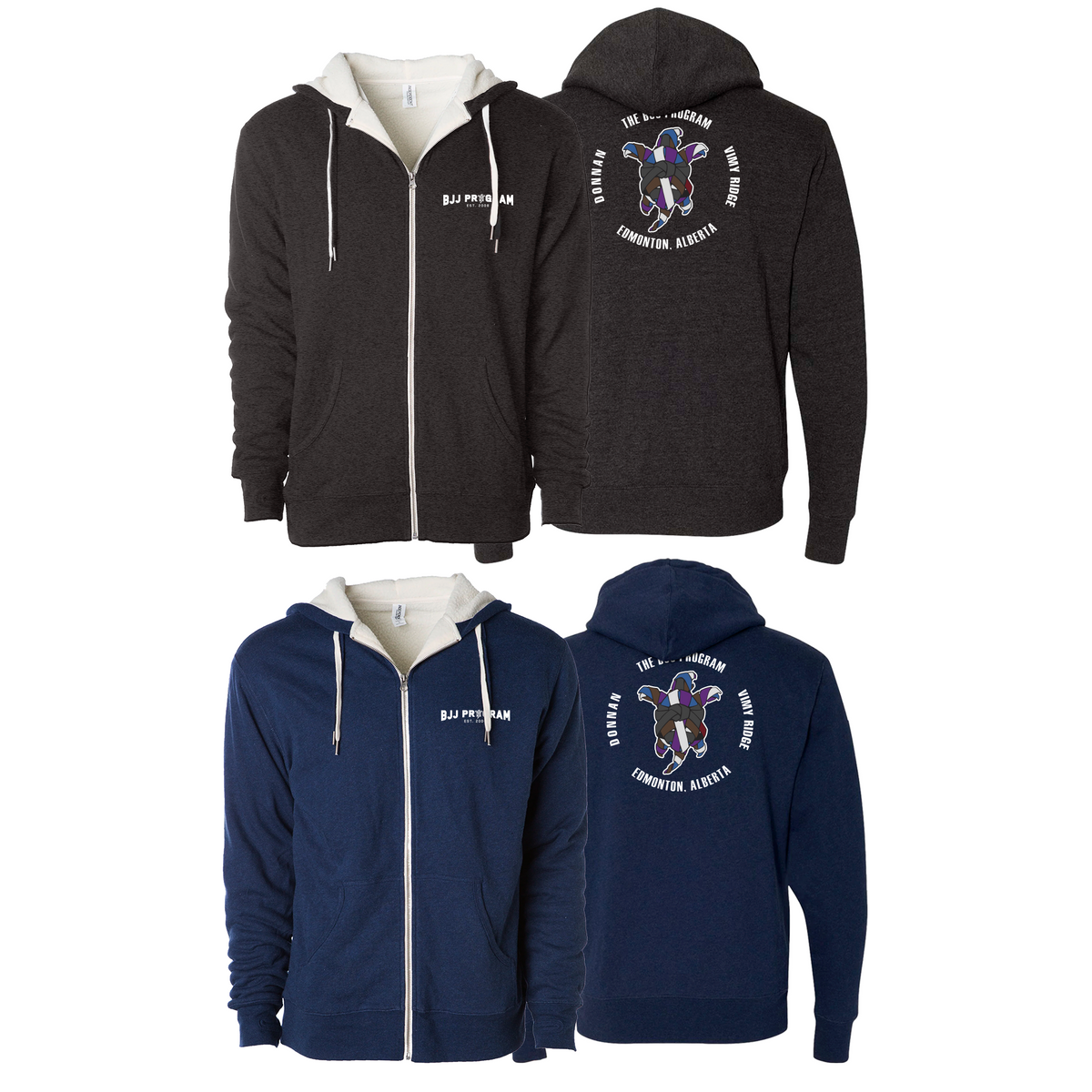 BJJ Program Sherpa Lined Zip-Up Hoodie #8250 A