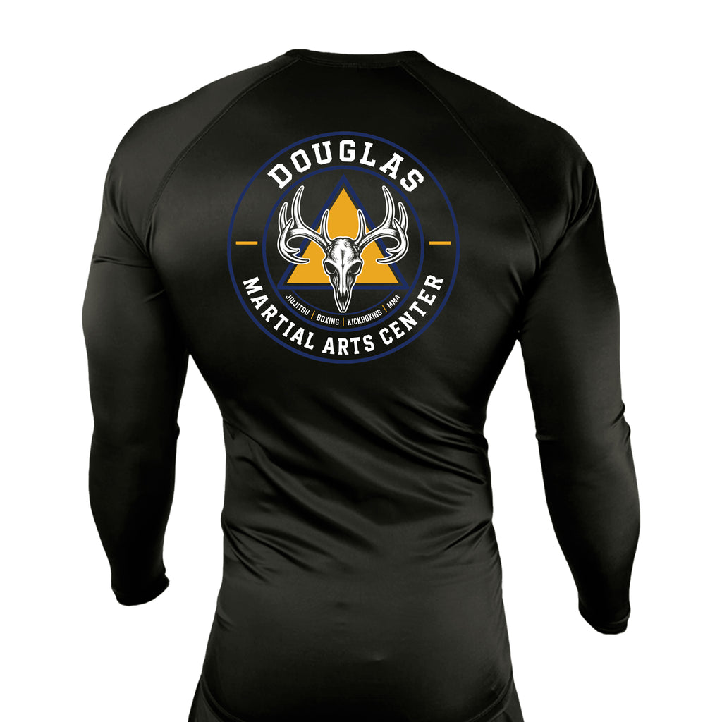 Douglas Martial Arts Center All Black Rash Guards Long Sleeves #8251 A