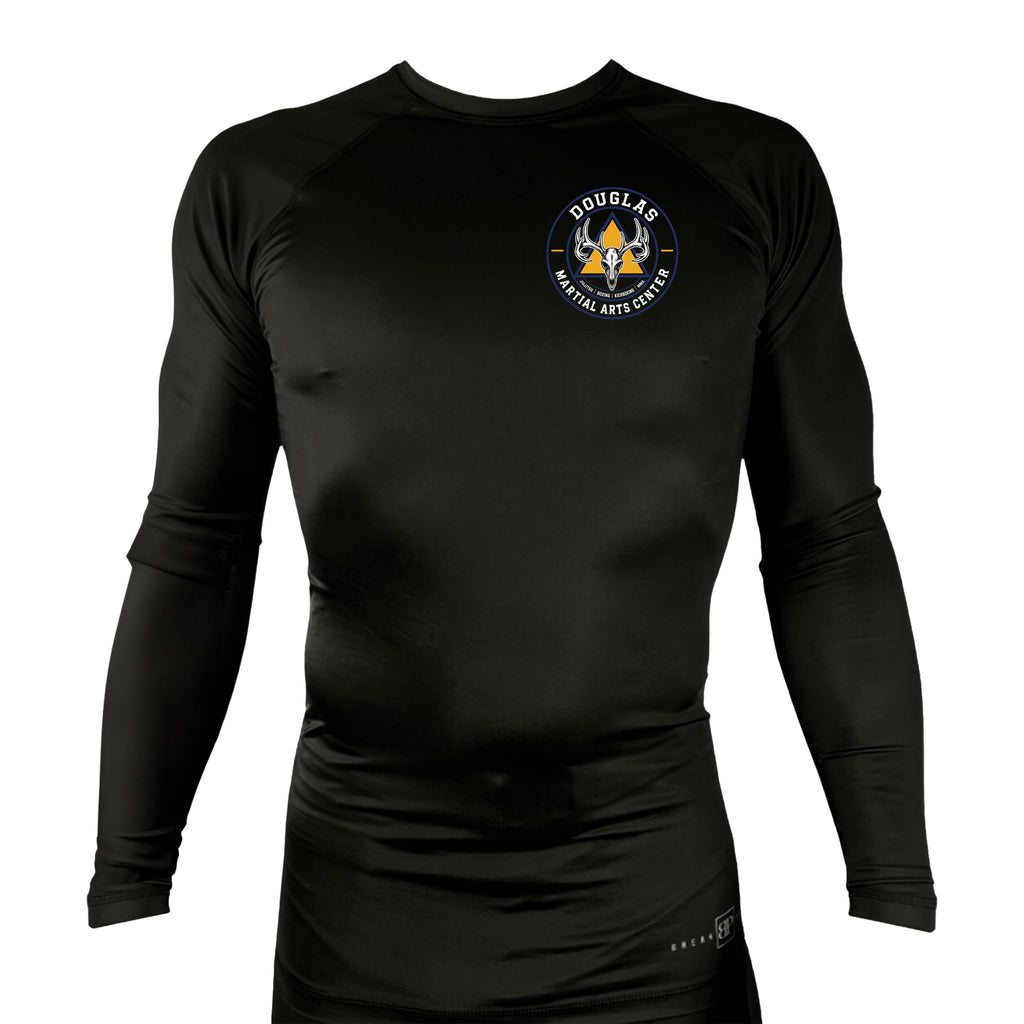 Douglas Martial Arts Center All Black Rash Guards Long Sleeves #8251 A