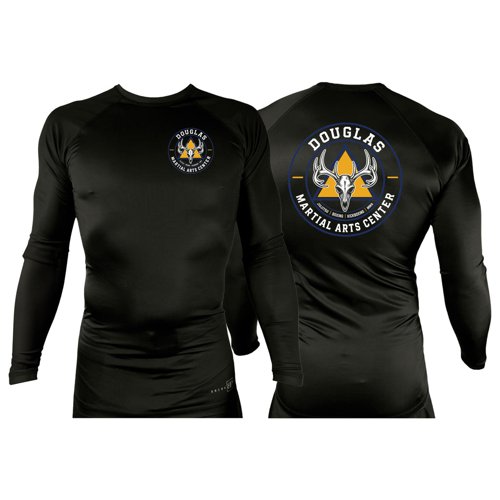Douglas Martial Arts Center All Black Rash Guards Long Sleeves #8251 A