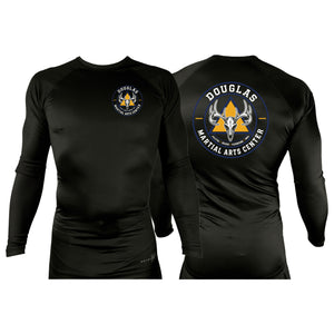Douglas Martial Arts Center All Black Rash Guards Long Sleeves #8251 A