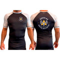 Douglas Martial Arts Center All Black Ranked Short Sleeve Rash Guards #8251 A