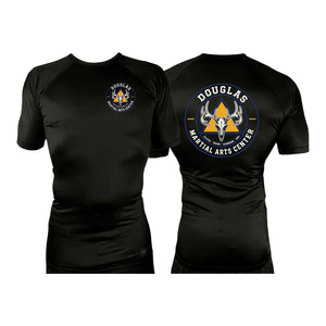 Douglas Martial Arts Center All Black Rash Guards Short Sleeves #8251 A