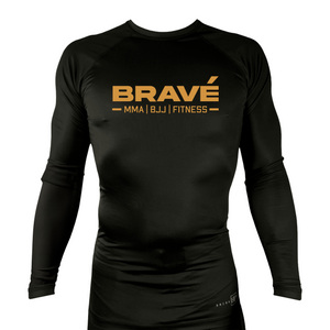 Brave MMA All Black Custom Rash Guards Long Sleeves #8252 A
