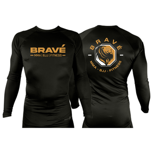 Brave MMA All Black Custom Rash Guards Long Sleeves #8252 A