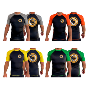 Brave MMA All Black Ranked Short Sleeve Rash Guards #8252 B