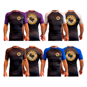 Brave MMA All Black Ranked Short Sleeve Rash Guards #8252 B