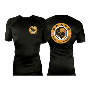 Brave MMA All Black Custom Rash Guards Short Sleeves #8252 B