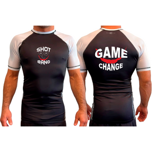 Brave MMA All Black Ranked Short Sleeve Rash Guards #8252 C
