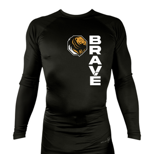 Brave MMA All Black Custom Rash Guards Long Sleeves #8252 E