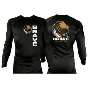 Brave MMA All Black Custom Rash Guards Long Sleeves #8252 E