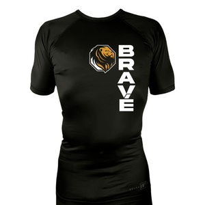 Brave MMA All Black Custom Rash Guards Short Sleeves #8252 E