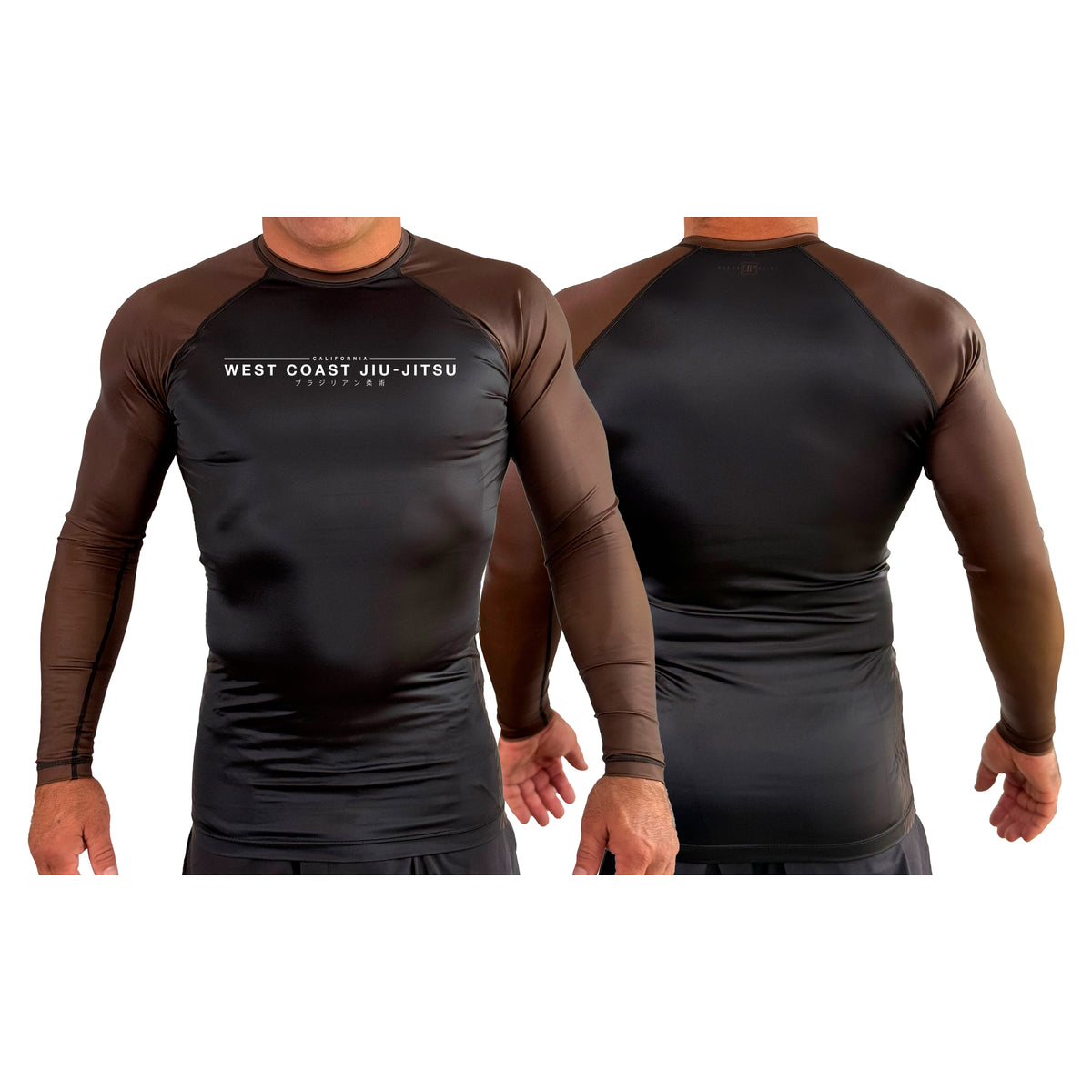 West Coast All Black Ranked Long Sleeve Rash Guards #8253 A