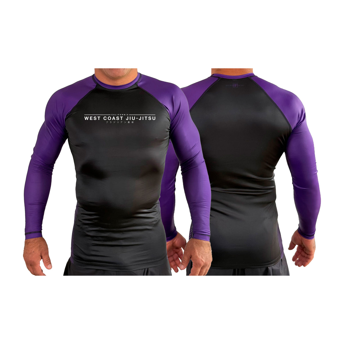 West Coast All Black Ranked Long Sleeve Rash Guards #8253 A