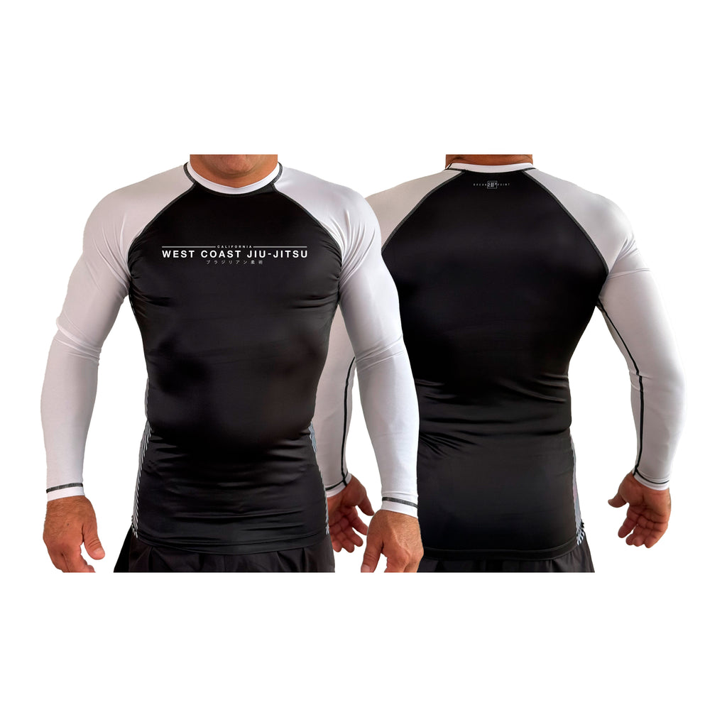 West Coast All Black Ranked Long Sleeve Rash Guards #8253 A