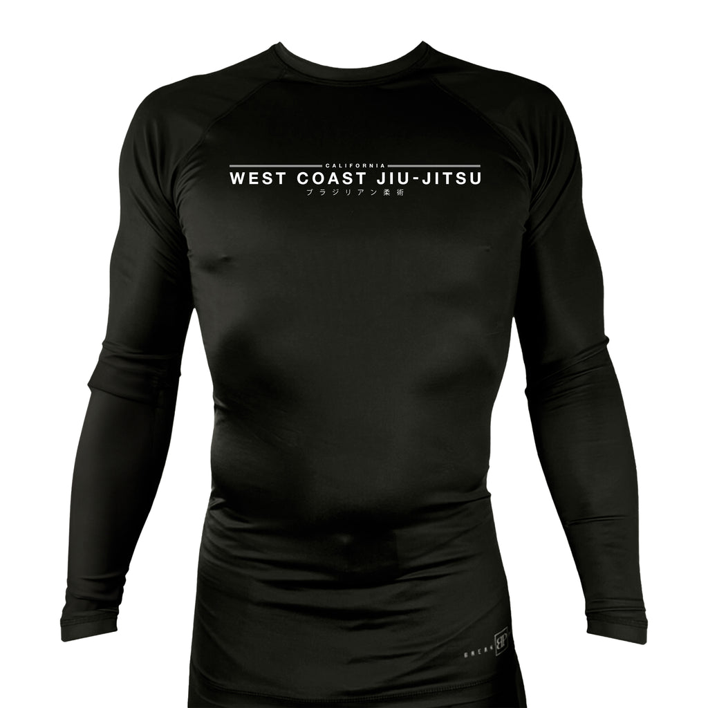 West Coast All Black Rash Guards Long Sleeves #8253 A