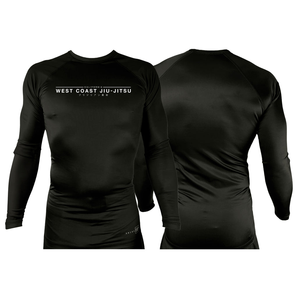 West Coast All Black Rash Guards Long Sleeves #8253 A
