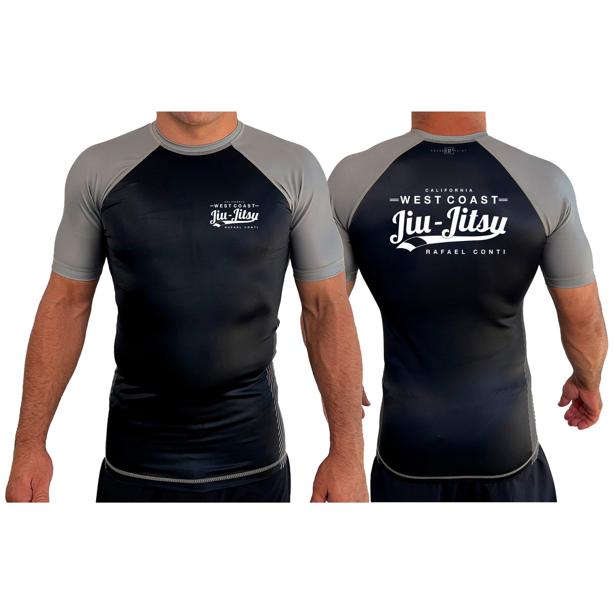 West Coast All Black Ranked Short Sleeve Rash Guards #8253 C