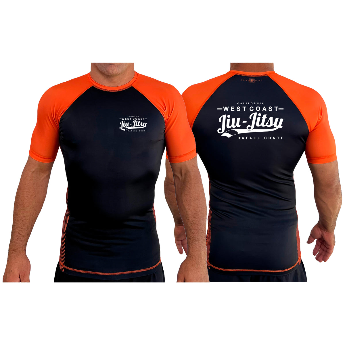 West Coast All Black Ranked Short Sleeve Rash Guards #8253 C