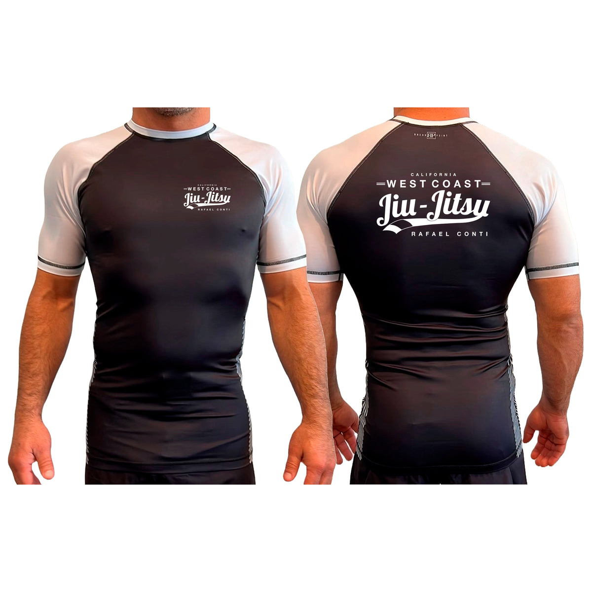 West Coast All Black Ranked Short Sleeve Rash Guards #8253 C