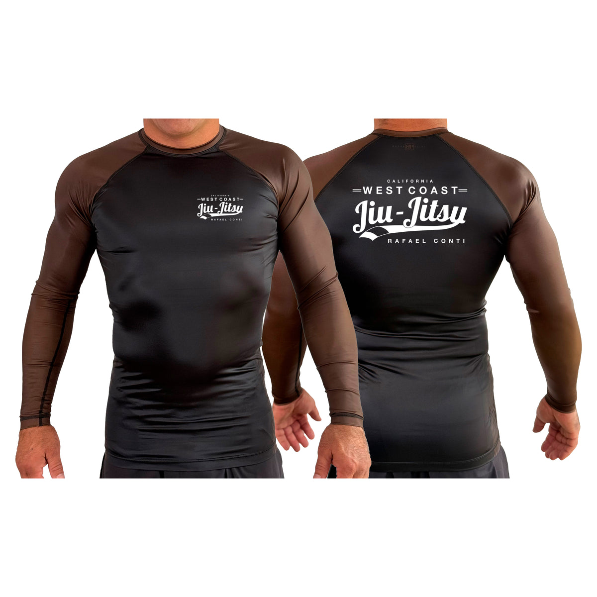 West Coast All Black Ranked Long Sleeve Rash Guards #8253 C