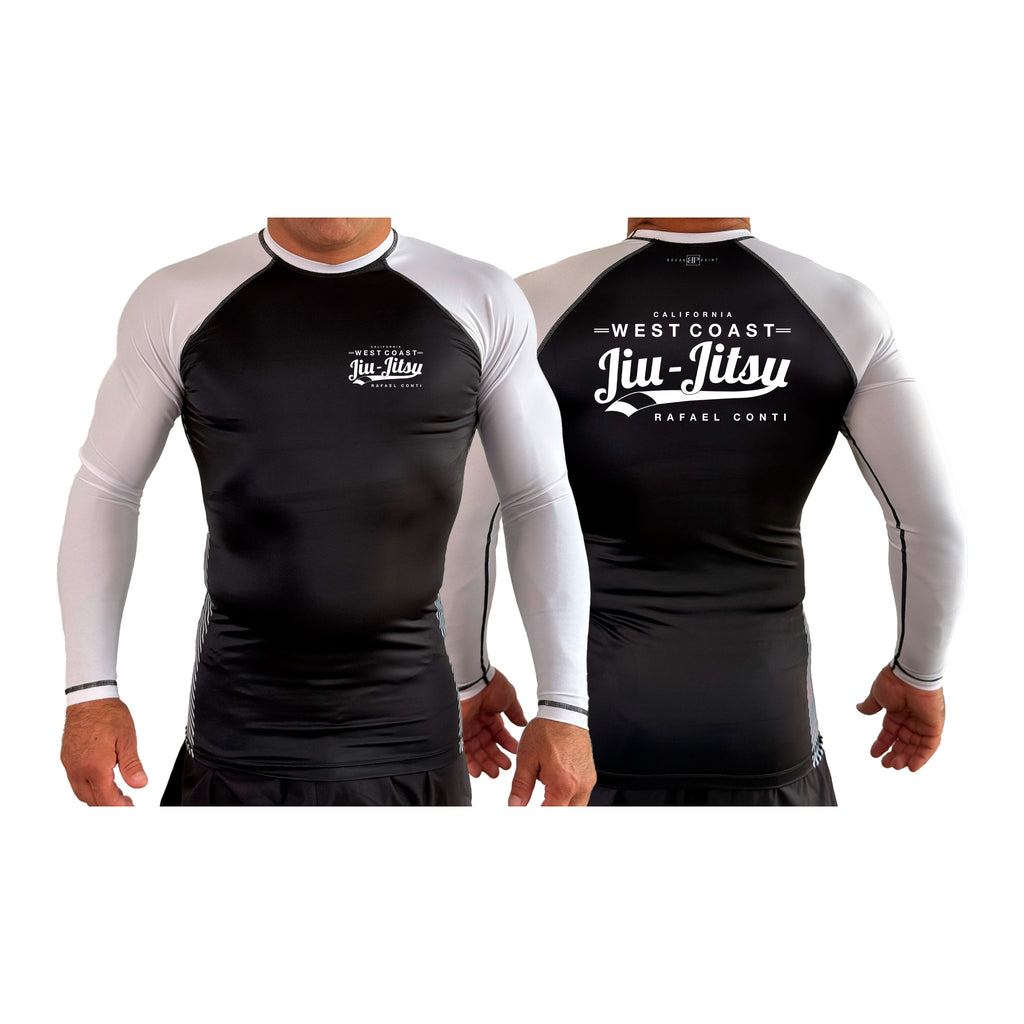 West Coast All Black Ranked Long Sleeve Rash Guards #8253 C
