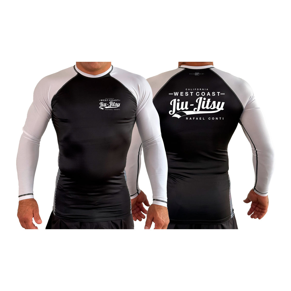 West Coast All Black Ranked Long Sleeve Rash Guards #8253 C