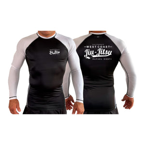 West Coast All Black Ranked Long Sleeve Rash Guards #8253 C