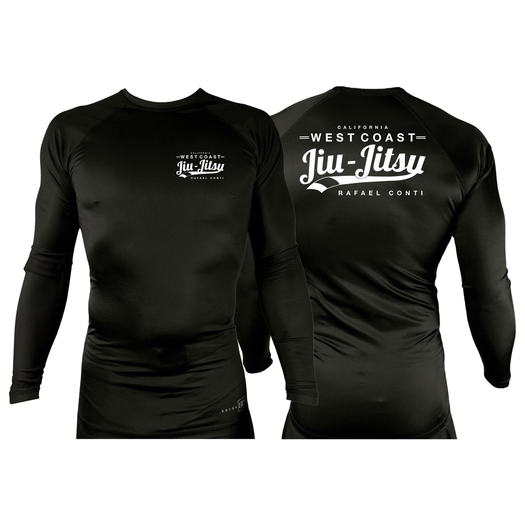 West Coast All Black Rash Guards Long Sleeves #8253 C