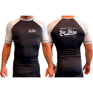 West Coast All Black Ranked Short Sleeve Rash Guards #8253 C