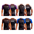 West Coast All Black Ranked Short Sleeve Rash Guards #8253 C