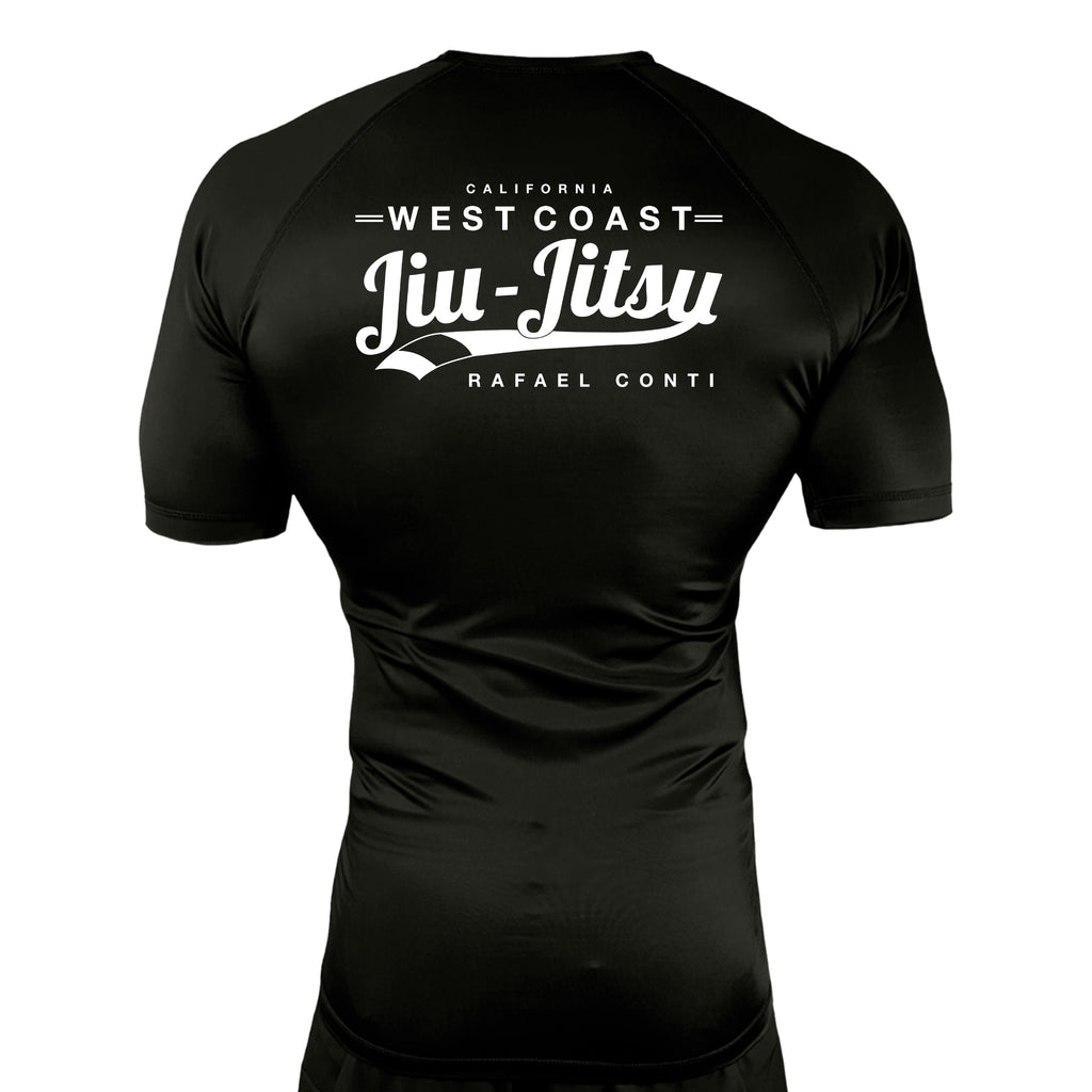 West Coast All Black Rash Guards Short Sleeves #8253 C