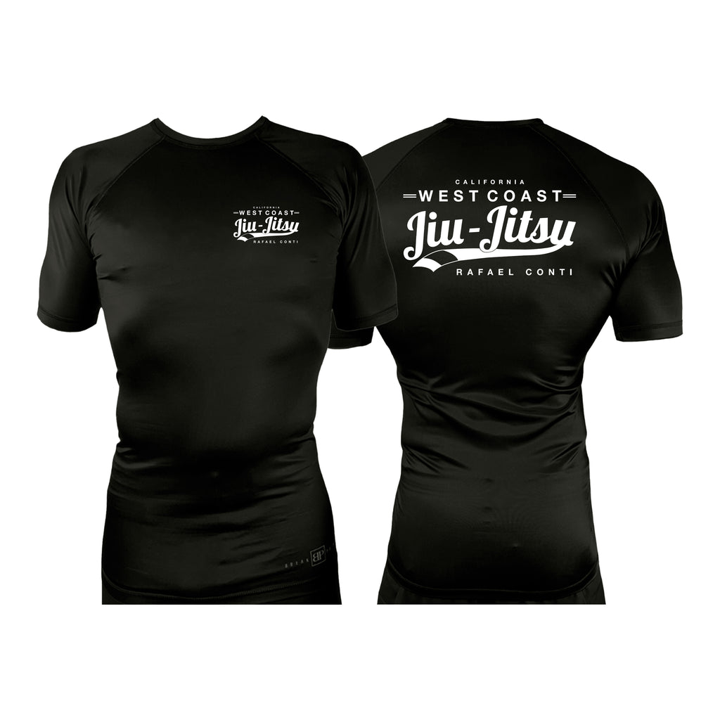 West Coast All Black Rash Guards Short Sleeves #8253 C