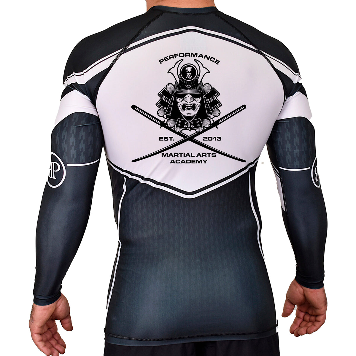 PMAA Academy Rash Guards Black/White #8254 A