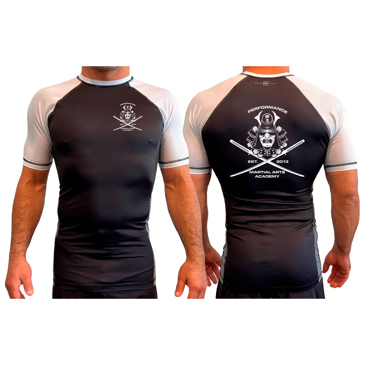 PMAA All Black Ranked Short Sleeve Rash Guards #8254 A