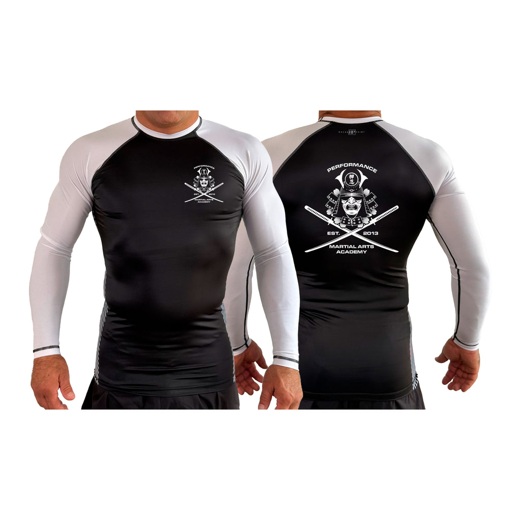 PMAA All Black Ranked Long Sleeve Rash Guards #8254 A
