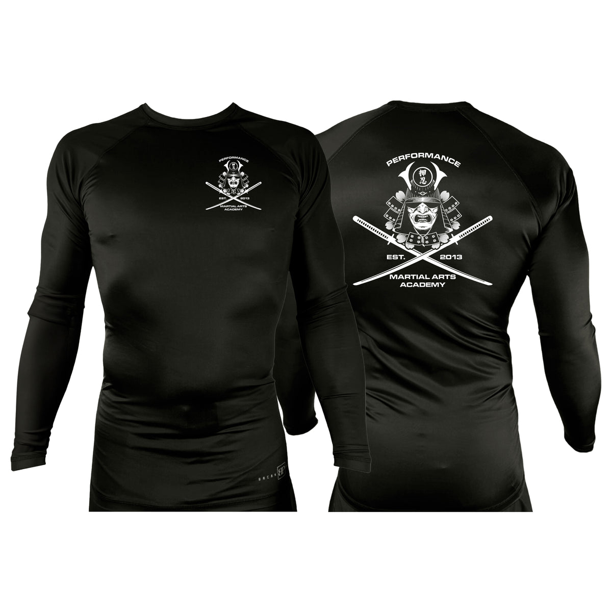 PMAA All Black Rash Guards Long Sleeves #8254 A