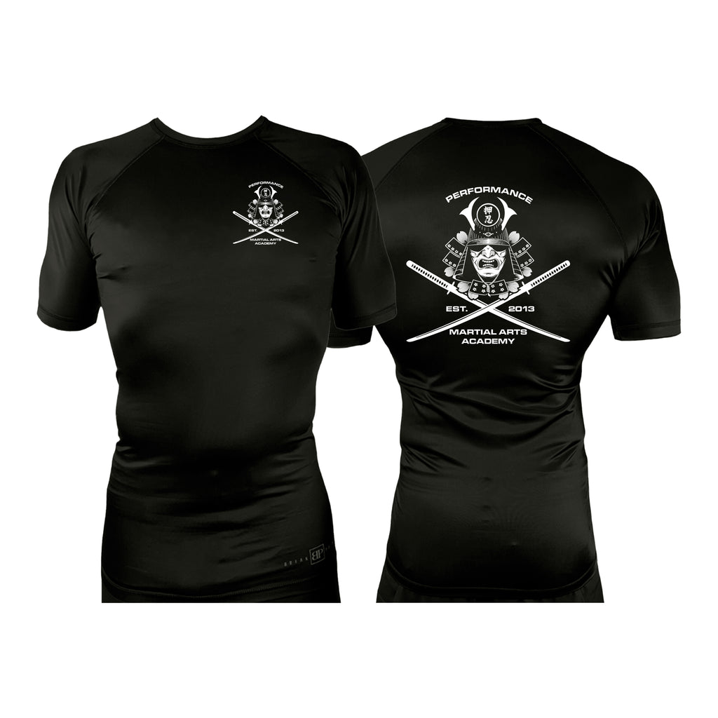 PMAA All Black Rash Guards Short Sleeves #8254 A