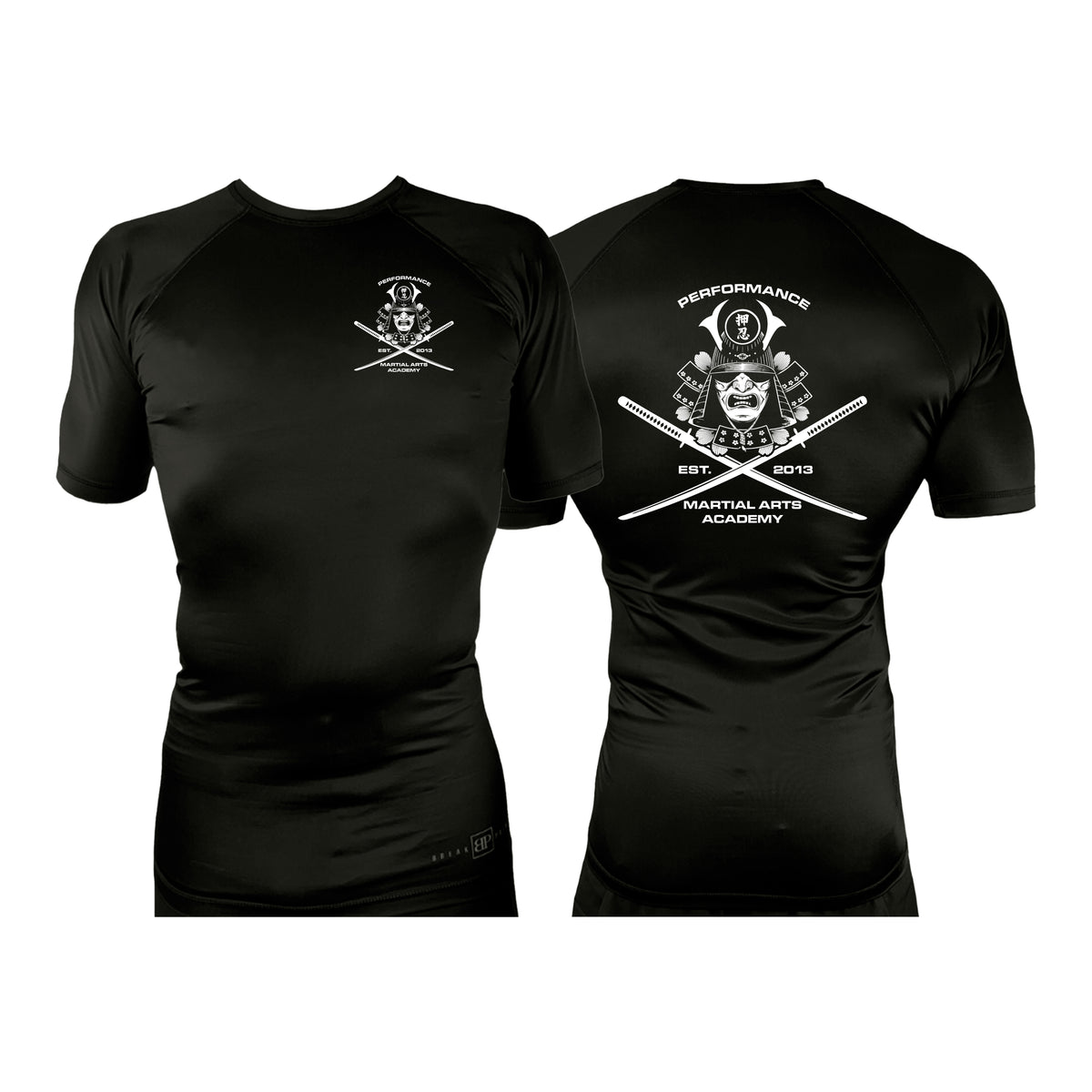 PMAA All Black Rash Guards Short Sleeves #8254 A