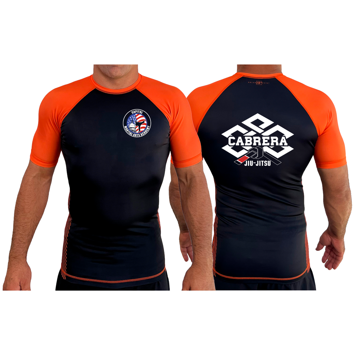 Capitol Martial Arts All Black Ranked Short Sleeve Rash Guards #8256 A