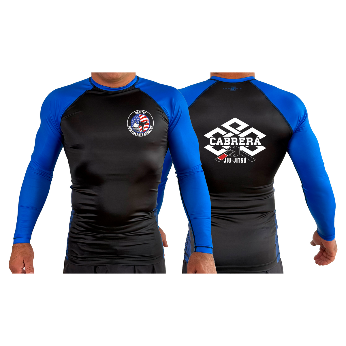 Capitol Martial Arts All Black Ranked Long Sleeve Rash Guards #8256 A