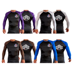 Capitol Martial Arts All Black Ranked Long Sleeve Rash Guards #8256 A