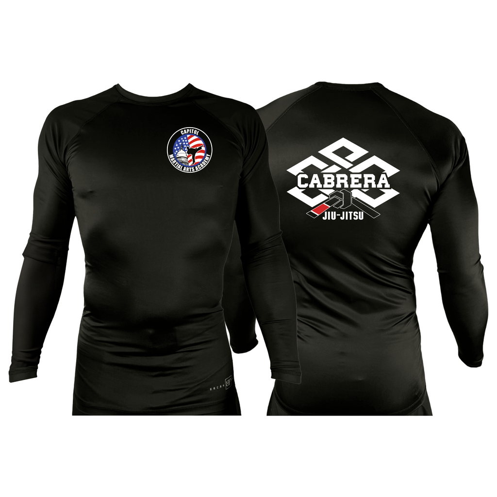 Capitol Martial Arts All Black Custom Rash Guards Long Sleeves #8256 A