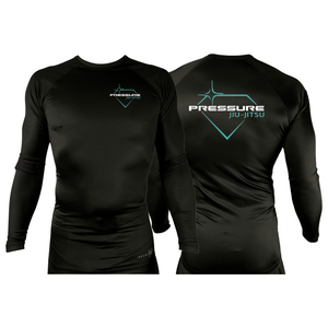 Pressure Jiu Jitsu All Black Rash Guards Long Sleeves #8257 A
