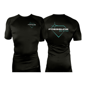 Pressure Jiu Jitsu All Black Rash Guards Short Sleeves #8257 A