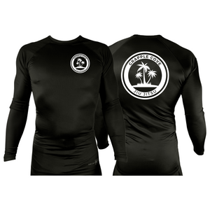 Grapple Cove All Black Rash Guards Long Sleeves #8259 A