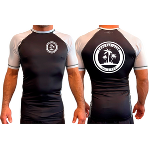 Grapple Cove All Black Ranked Short Sleeve Rash Guards #8259 A